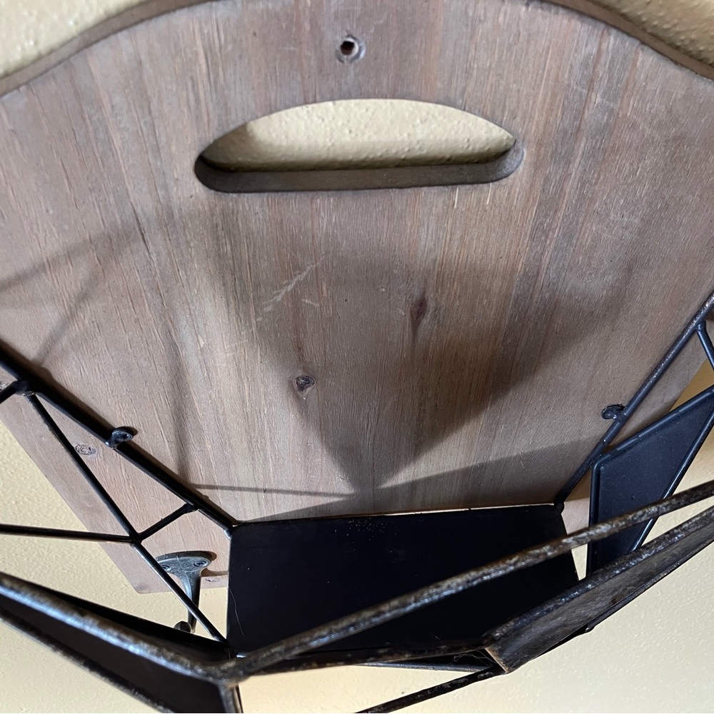 Rustic Brown and Black Wall Hook Organizer - Picture 5 of 6